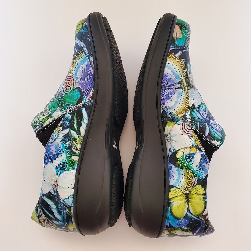 Spring Step Clogs Womens 6.5 Black Butterflies Comfort Skid Resistant - Picture 7 of 15